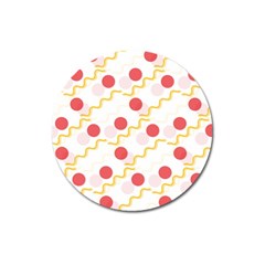 Illustration Abstract Line Pattern Dot Lines Decorative Magnet 3  (round) by Amaryn4rt