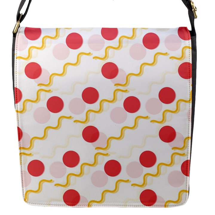 Illustration Abstract Line Pattern Dot Lines Decorative Flap Closure Messenger Bag (S)
