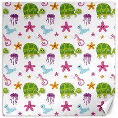 Turtles Animals Sea Life Canvas 16  X 16  by Amaryn4rt