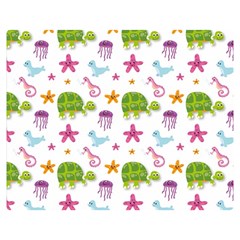 Turtles Animals Sea Life Double Sided Flano Blanket (Medium) 