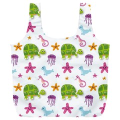 Turtles Animals Sea Life Full Print Recycle Bag (xxl)