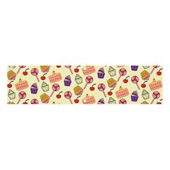 Food Illustration Cupcake Pattern Lollipop Banner And Sign 4  X 1  by Amaryn4rt