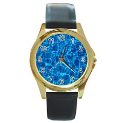 Water Round Gold Metal Watch by nateshop