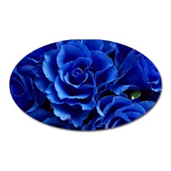 Blue Roses Flowers Plant Romance Oval Magnet by Wegoenart