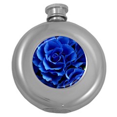Blue Roses Flowers Plant Romance Round Hip Flask (5 Oz) by Wegoenart