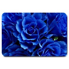 Blue Roses Flowers Plant Romance Large Doormat  by Wegoenart