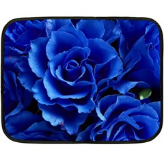 Blue Roses Flowers Plant Romance Fleece Blanket (mini) by Wegoenart