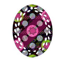 Background Circles Abstract Pattern Oval Filigree Ornament (two Sides) by Wegoenart