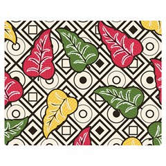 Vectoe Leaves Foliage Batik Seamless Pattern Double Sided Flano Blanket (medium) 