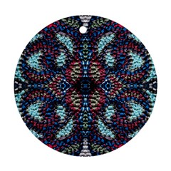 Blue Onn Burgundy Ornament (round) by kaleidomarblingart