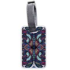 Blue Onn Burgundy Luggage Tag (one Side) by kaleidomarblingart