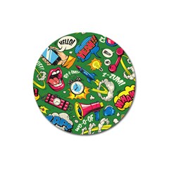 Cartoon Pattern Magnet 3  (round)