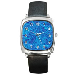 Abstract-pattern-art-desktop-shape Square Metal Watch