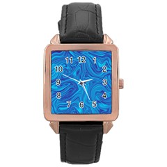 Abstract-pattern-art-desktop-shape Rose Gold Leather Watch  by Zezheshop