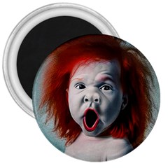 Son Of Clown Boy Illustration Portrait 3  Magnets