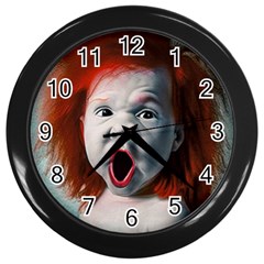 Son Of Clown Boy Illustration Portrait Wall Clock (Black)