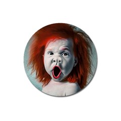 Son Of Clown Boy Illustration Portrait Magnet 3  (Round)