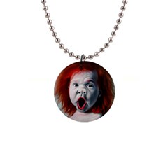 Son Of Clown Boy Illustration Portrait 1  Button Necklace
