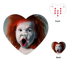 Son Of Clown Boy Illustration Portrait Playing Cards Single Design (Heart)