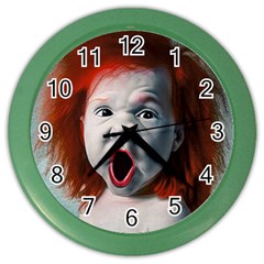 Son Of Clown Boy Illustration Portrait Color Wall Clock