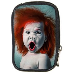 Son Of Clown Boy Illustration Portrait Compact Camera Leather Case