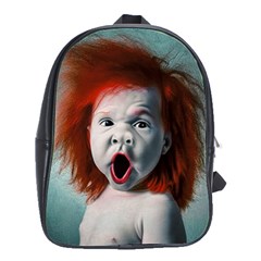 Son Of Clown Boy Illustration Portrait School Bag (large) by dflcprintsclothing