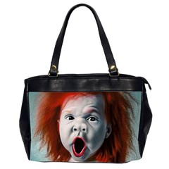 Son Of Clown Boy Illustration Portrait Oversize Office Handbag (2 Sides) by dflcprintsclothing