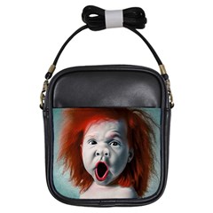 Son Of Clown Boy Illustration Portrait Girls Sling Bag