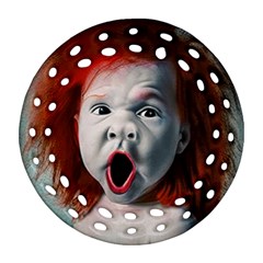 Son Of Clown Boy Illustration Portrait Ornament (Round Filigree)