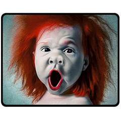 Son Of Clown Boy Illustration Portrait Double Sided Fleece Blanket (Medium) 