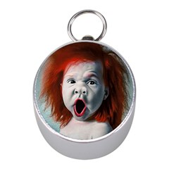 Son Of Clown Boy Illustration Portrait Mini Silver Compasses by dflcprintsclothing