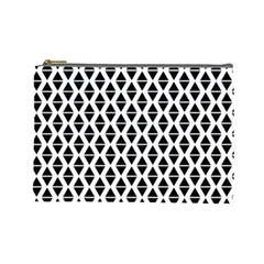 Triangle-black White Cosmetic Bag (large)