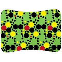 Pattern-polka Green Yelow Black Velour Seat Head Rest Cushion by nateshop