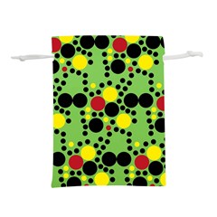 Pattern-polka Green Yelow Black Lightweight Drawstring Pouch (S)