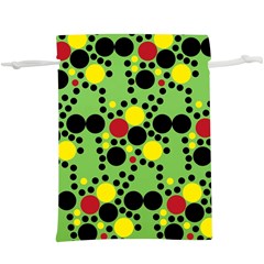Pattern-polka Green Yelow Black  Lightweight Drawstring Pouch (xl) by nateshop
