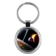 Planets In Space Key Chain (round)