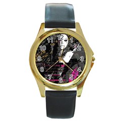 Grunge Witch Round Gold Metal Watch by MRNStudios