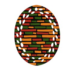 African Wall of bricks Oval Filigree Ornament (Two Sides)