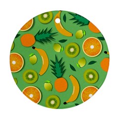 Fruit Tropical Pattern Design Art Round Ornament (two Sides) by danenraven