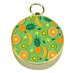 Fruit Tropical Pattern Design Art Gold Compasses by danenraven