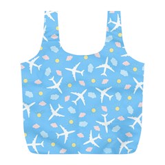 Plane Sky Background Pattern Full Print Recycle Bag (l) by danenraven