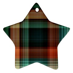 Plaid Tartan Checkered Tablecloth Ornament (star) by danenraven