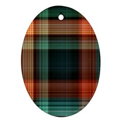 Plaid Tartan Checkered Tablecloth Oval Ornament (two Sides) by danenraven