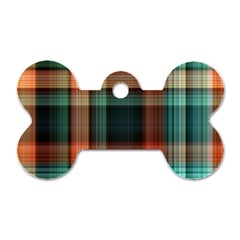 Plaid Tartan Checkered Tablecloth Dog Tag Bone (two Sides) by danenraven