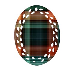 Plaid Tartan Checkered Tablecloth Oval Filigree Ornament (two Sides) by danenraven