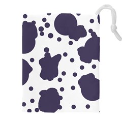 Illustration Cow Pattern Texture Cloth Dot Animal Drawstring Pouch (4xl) by danenraven