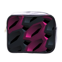 Hexagon Geometric Art Design Mini Toiletries Bag (one Side) by danenraven