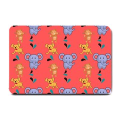 Illustration Elephant Cartoon Animal Monkey Small Doormat  by danenraven