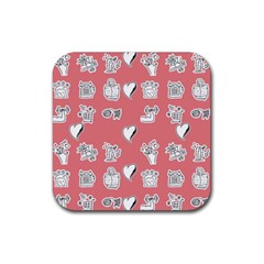 Stickers Hobbies Hearts Reading Rubber Coaster (square) by danenraven