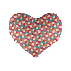 Patchwork Pastel Pattern Art Standard 16  Premium Flano Heart Shape Cushions by danenraven